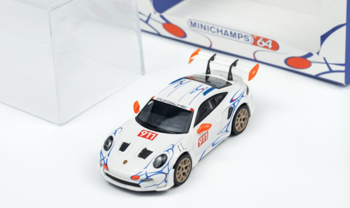 1/64 Minichamps Porsche 911 992 GT3 RS 2024 White with Orange Accents 643062120