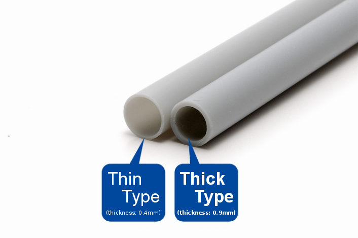 3.5mm Plastic Pipe Gray Thick Type (3.5/1.7mm outer/inner diameter x 250mm long) (5 pieces)