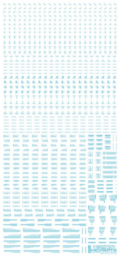 1/100 RB01 Caution Decals Pastel Blue (110mm x 235mm) (1 sheet)
