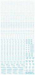 1/100 RB01 Caution Decals Pastel Blue (110mm x 235mm) (1 sheet)