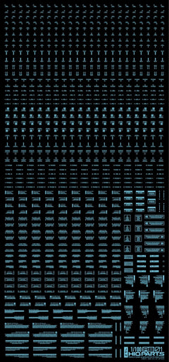 1/100 RB01 Caution Decals Pastel Blue (110mm x 235mm) (1 sheet)