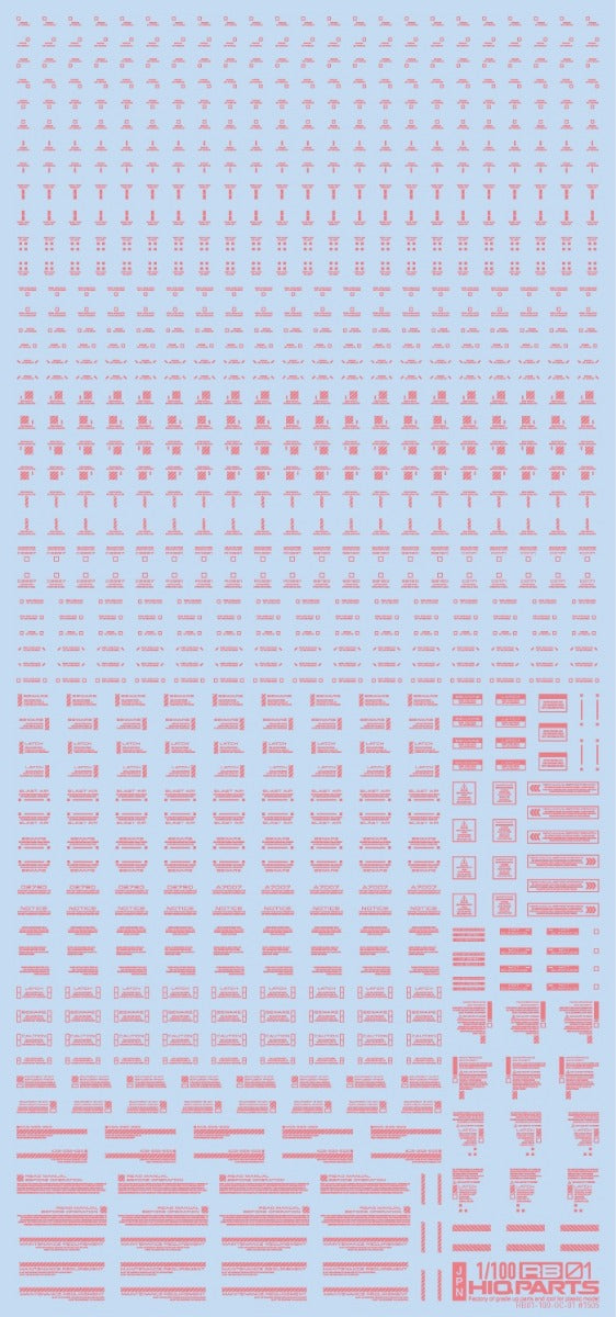 1/100 RB01 Caution Decals Pastel Pink (110mm x 235mm) (1 sheet) - Otaku ...
