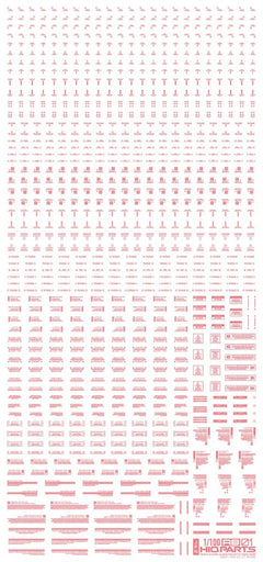 1/100 RB01 Caution Decals Pastel Pink (110mm x 235mm) (1 sheet)