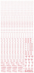 1/100 RB01 Caution Decals Pastel Pink (110mm x 235mm) (1 sheet)