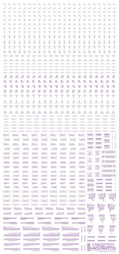 1/100 RB01 Caution Decals Pastel Violet (110mm x 235mm) (1 sheet)