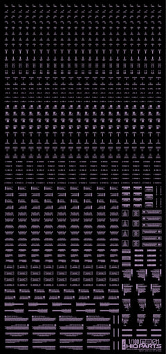 1/100 RB01 Caution Decals Pastel Violet (110mm x 235mm) (1 sheet)