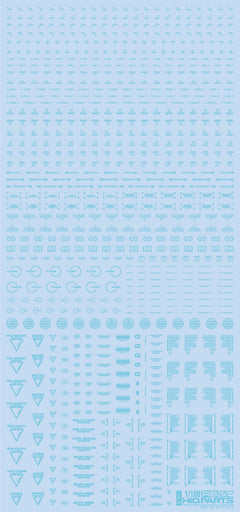 1/100 RB02 Caution Decals Pastel Blue (110mm x 235mm) (1 sheet)