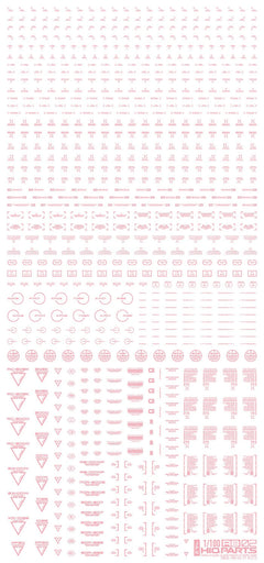1/100 RB02 Caution Decals Pastel Pink (110mm x 235mm) (1 sheet)