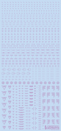 1/100 RB02 Caution Decals Pastel Violet (110mm x 235mm) (1 sheet)