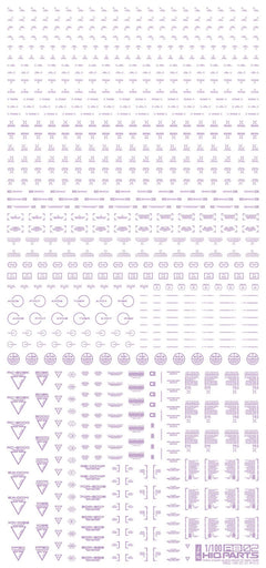 1/100 RB02 Caution Decals Pastel Violet (110mm x 235mm) (1 sheet)