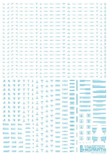 1/144 RB01 Caution Decals Pastel Blue (110mm x 156mm) (1 sheet)