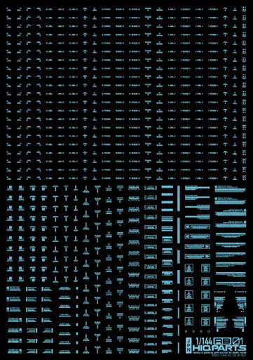 1/144 RB01 Caution Decals Pastel Blue (110mm x 156mm) (1 sheet)