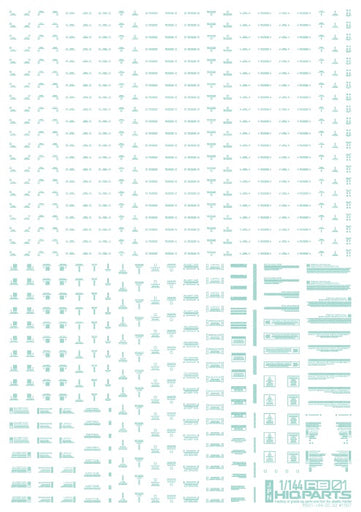 1/144 RB01 Caution Decals Pastel Mint (110mm x 156mm) (1 sheet)
