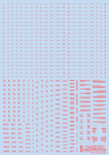 1/144 RB01 Caution Decals Pastel Pink (110mm x 156mm) (1 sheet)