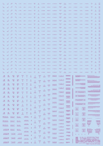 1/144 RB01 Caution Decals Pastel Violet (110mm x 156mm) (1 sheet)