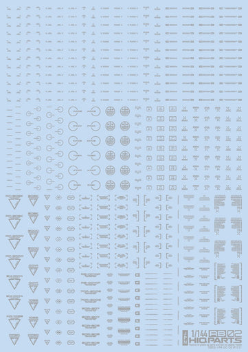1/144 RB02 Caution Decals One Color Light Gray (110mm x 156mm) (1 sheet)