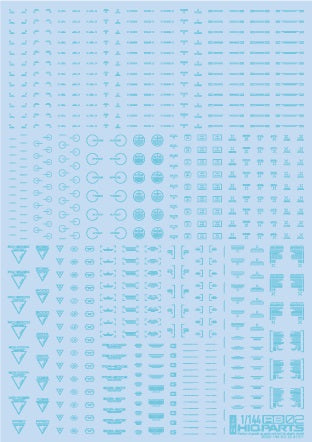1/144 RB02 Caution Decals Pastel Blue (110mm x 156mm) (1 sheet)
