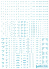 1/144 RB02 Caution Decals Pastel Blue (110mm x 156mm) (1 sheet)