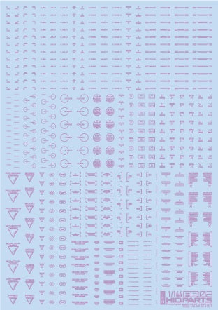 1/144 RB02 Caution Decals Pastel Violet (110mm x 156mm) (1 sheet)