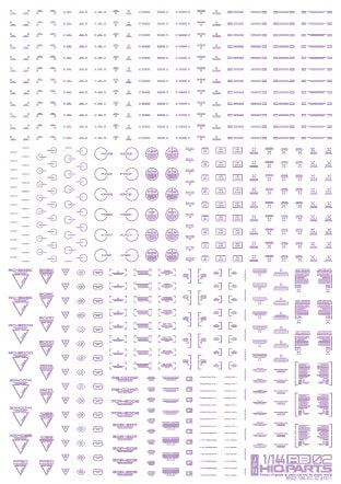1/144 RB02 Caution Decals Pastel Violet (110mm x 156mm) (1 sheet)