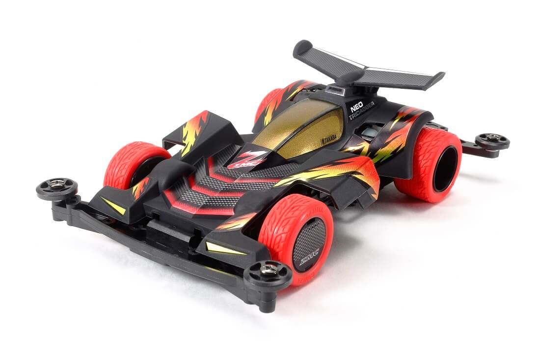 1/32スケールの未組立ミニ四駆、NEO TRIDAGGER ZMC。 1/32 Fully Cowled Mini 4WD Neo Tridagger ZMC Carbon Special (Super