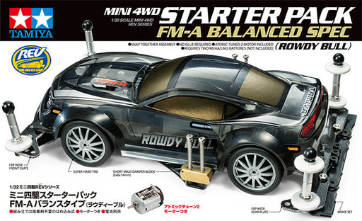 1/32 Mini 4WD REV #10 Mini 4WD Starter Pack FM-A Balanced Spec Rowdy Bull (FM-A Chassis)