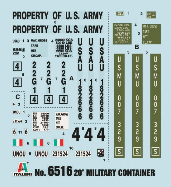 1/35 Italeri #6516 20 ft Military Container