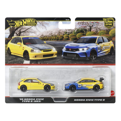 1/64 HotWheels Premium Honda Civic Type R (EK9) 1999 & Honda Civic Type R: 2-Car Set (MP)