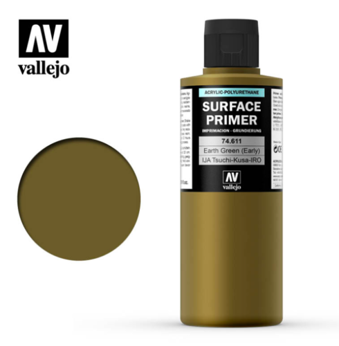 Vallejo 74.611 Surface Primer Earth Green (early) Primer 200ml