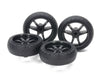 Mini 4WD GUP #546 Large Diameter Low Friction Arched Tires (31mm) & Carbon Wheels (V Spoke)