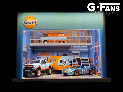 1/64 G-Fans 710019 Gulf Double Storey Garage with LED Diorama