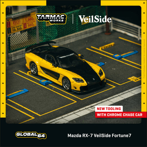 1/64 Tarmac Works Mazda Rx-7 Veilside Fortune 7 (Yellow) (MP)