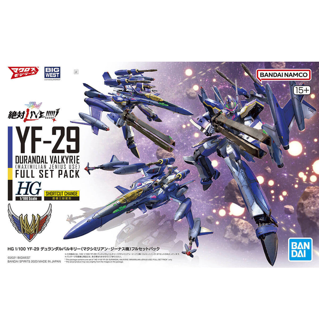 1/100 HG Macross YF-29 Durandal Valkyrie Maximilian Jenius Use Full Set Pack