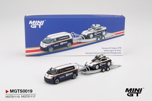 1/64 Mini GT Porsche 911 Dakar #718 / Volkswagen ID. Buzz Porsche Centrum Gelderland Roughroads Set #0019