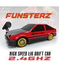 1/16 Funsterz Drift Series RC Car DC205A Toyota AE86 Trueno White/Red Assortment 2.4GHz High-Speed Racing Drift