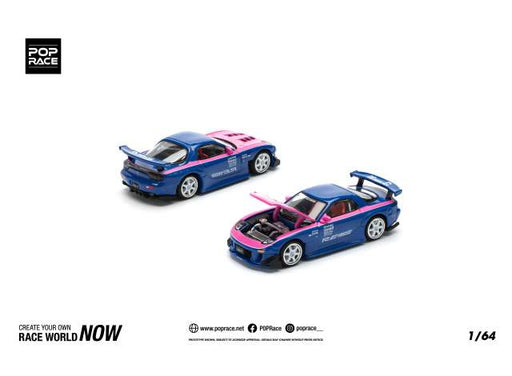 1/64 PopRace PR64-240 Mazda RX7 Re-Amemiya Blue Pink (MP)