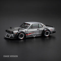 1/64 PopRace x Enigma Nissan Skyline Hakosuka GT-R V8 Drift Metallic Silver Blister (MP)
