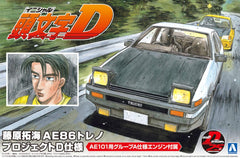 1/24 Aoshima Initial-D #1 Fujiwara Takumi Toyota AE86 Trueno Project -D Ver.