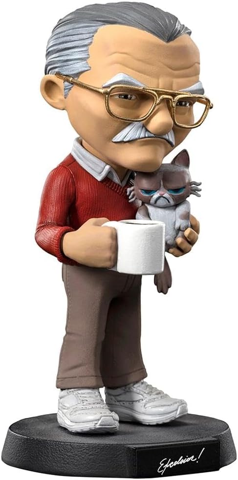 Iron Studios Minico Marvel Stan Lee with Grumpy Cat Figure