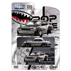 1/64 PopRace x Enigma Nissan Skyline Hakosuka GT-R V8 Drift Metallic Silver Blister (MP)