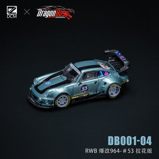 1/64 DCM X DragonBo Model Porsche RWB 964 #53 Blue