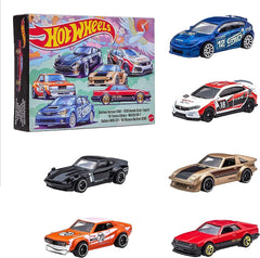 1/64 Hot Wheels 6 Pack Custom Datsun 240z, 2018 Honda Civic Type R, '70 Toyota Celica, Mazda RX-7, Subaru WRX STi, and '82 Nissan Skyline (MP)