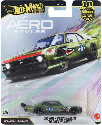 1/64 Hot Wheels Premium Aero Styles Chevy Nova Custom 1970 (MP)