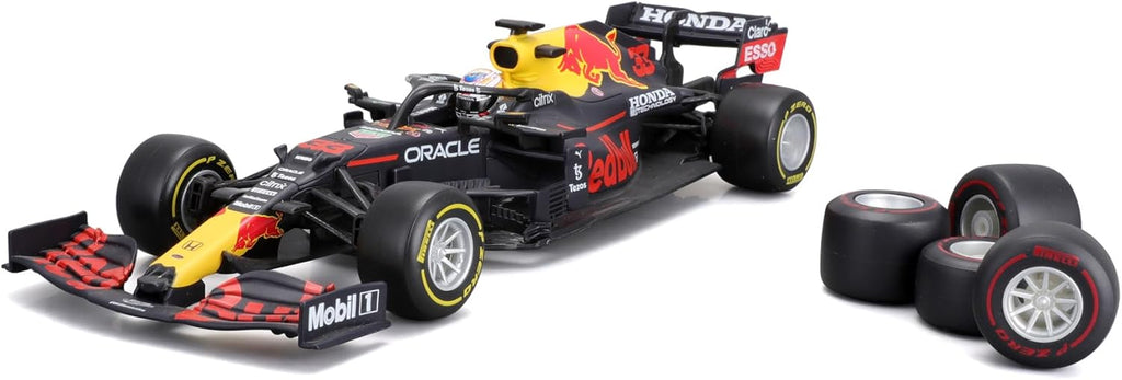 Bburago 1/24 Red Bull RB16B 2021 Formula #33 Verstappen Racing Car with another set of tires