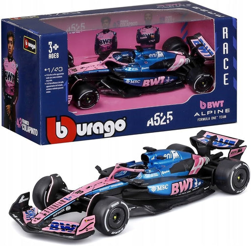 Bburago 1/43 Alpine A525 F1 2025 Monaco GP #10 Pierre Gasly with Helmet