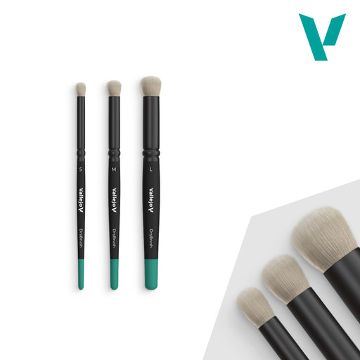 VALLEJO B07990 Dry Brush Set - Natural Hair (S, M & L)