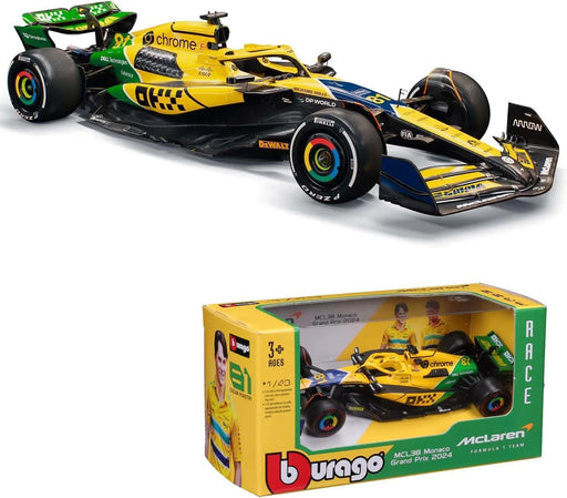 Bburago 1/43 McLaren Team MCL38 F1 2024 Senna Livery 30th Anniversary #81 Oscar Piastri
