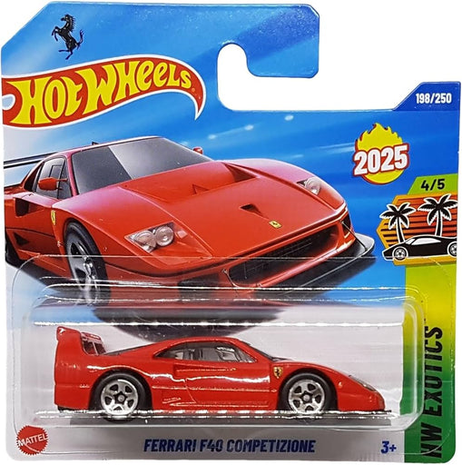 1/64 Hot Wheels Assorted 1 per item (Ferrari F40 Competizione Black, Red and Raijin Express Black)