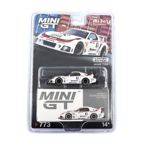1/64 Mini GT Mazda RX-7 LB-Super Silhouette #41 Numero Reserve White Mijo Exclusive BLISTER (MP)