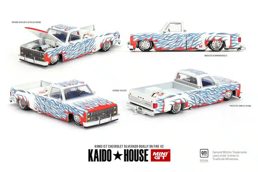 1/64 Kaido House Chevrolet Silverado Dually on Fire V2 No.156